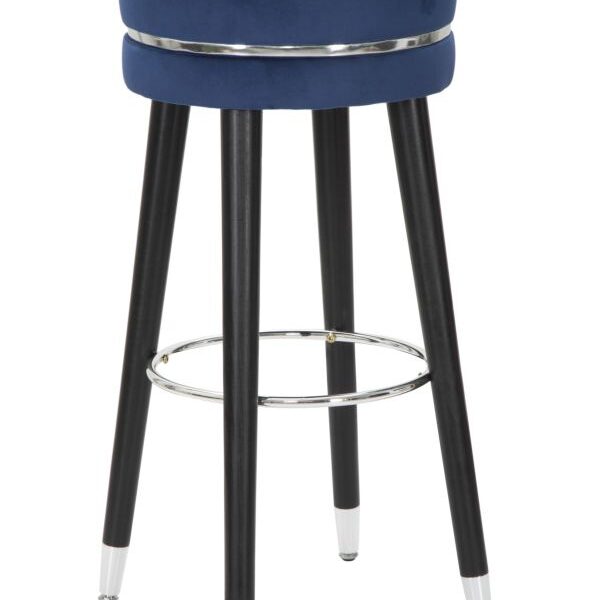 SGABELLO BAR PARIS BLU/SILVER CM Ø 35X74