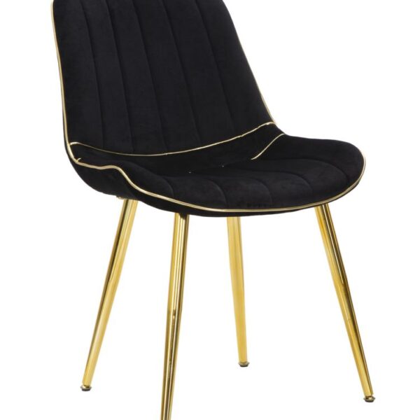 SEDIA PARIS NERA/GOLD SET 2 PZ CM 51X59X79
