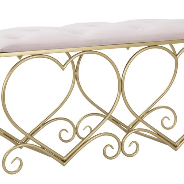 PANCA HEART ROSA CM 105X37,5X51,5