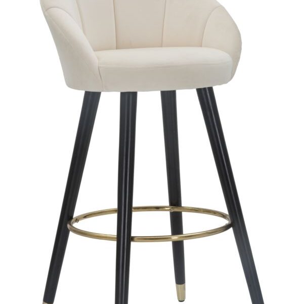 SGABELLO BAR PRAGUE CREMA CM 55X56X104 (ALTEZZA SEDUTA 80CM)