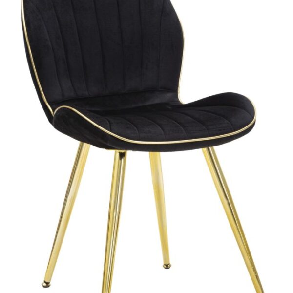 SEDIA PARIS SPACE NERA /GOLD SET 2 PZ CM 46X58X77