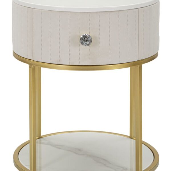 COMODINO MONTPELLIER CREMA CM Ø 42X48