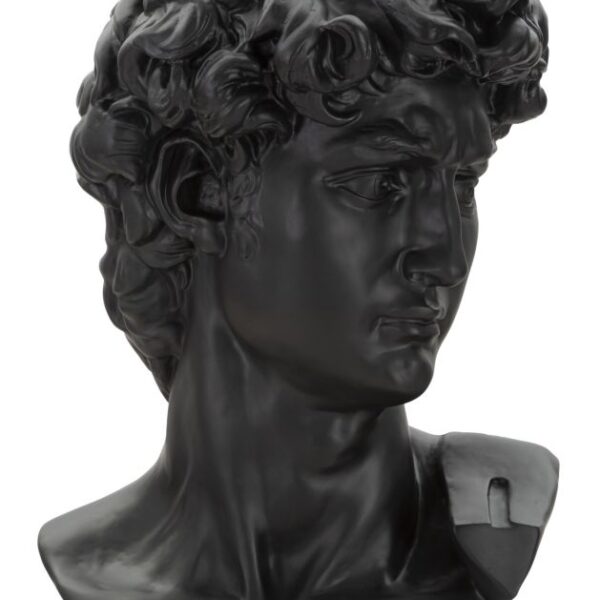 SCULTURA TESTA ANTICA NERA CM 44X35,5X60
