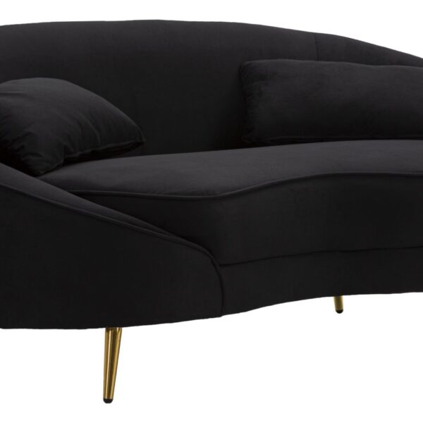 DIVANETTO 2 POSTI OSLO C/CUSCINI NERO CM 148X84X68